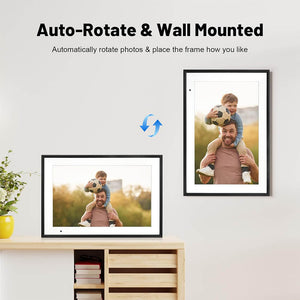 10.1-inch WiFi Digital Photo Frame — IPS HD Touchscreen Smart Cloud Frame with Built-in 32GB Storage; Supports Auto-Rotation, Easy Setup, and Remote Photo/Video Sharing via App.