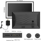 Digital Photo Frame — 15.6-Inch Large Screen (32GB), featuring a 1920×1080 IPS HD Touchscreen. Supports both desktop placement and wall mounting; easily share photos and videos. An ideal gift for birthdays, weddings, or for Mom.