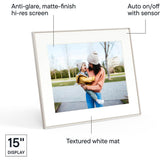 15-Inch WiFi Digital Photo Frame — The Ultimate Gift Choice. Send photos directly from your mobile phone, enjoy quick and easy setup via the dedicated app, and benefit from free, unlimited cloud storage.