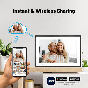 10.1-inch WiFi Digital Photo Frame — IPS HD Touchscreen Smart Cloud Frame with Built-in 32GB Storage; Supports Auto-Rotation, Easy Setup, and Remote Photo/Video Sharing via App.