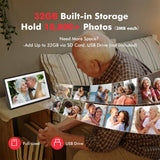 Digital Photo Frame — 15.6-Inch Large Screen (32GB), featuring a 1920×1080 IPS HD Touchscreen. Supports both desktop placement and wall mounting; easily share photos and videos. An ideal gift for birthdays, weddings, or for Mom.