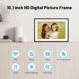 10.1-inch WiFi Digital Photo Frame — IPS HD Touchscreen Smart Cloud Frame with Built-in 32GB Storage; Supports Auto-Rotation, Easy Setup, and Remote Photo/Video Sharing via App.