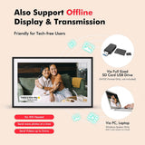 Digital Photo Frame — 15.6-Inch Large Screen (32GB), featuring a 1920×1080 IPS HD Touchscreen. Supports both desktop placement and wall mounting; easily share photos and videos. An ideal gift for birthdays, weddings, or for Mom.
