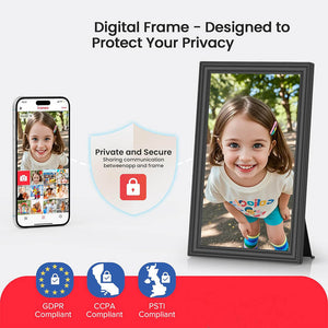 64GB 15.6-inch WiFi Digital Photo Frame — Large-Format Electronic Frame (1920 x 1080 IPS FHD Touchscreen) — Send Photos Instantly via Mobile Phone, Anytime, Anywhere — The Perfect Gift for Parents and Grandparents