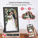 64GB 15.6-inch WiFi Digital Photo Frame — Large-Format Electronic Frame (1920 x 1080 IPS FHD Touchscreen) — Send Photos Instantly via Mobile Phone, Anytime, Anywhere — The Perfect Gift for Parents and Grandparents
